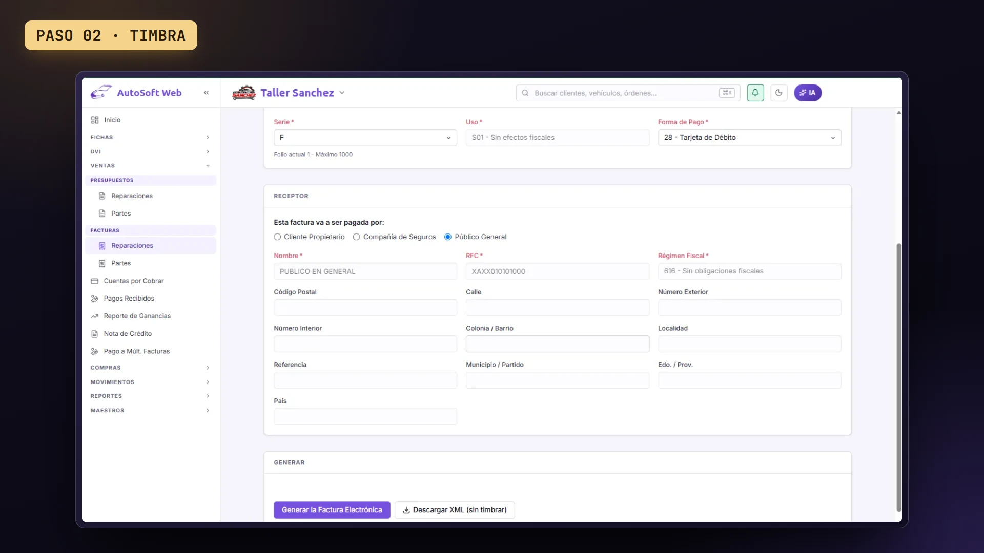 Demo: de la factura a su CFDI timbrado y enviado al cliente.